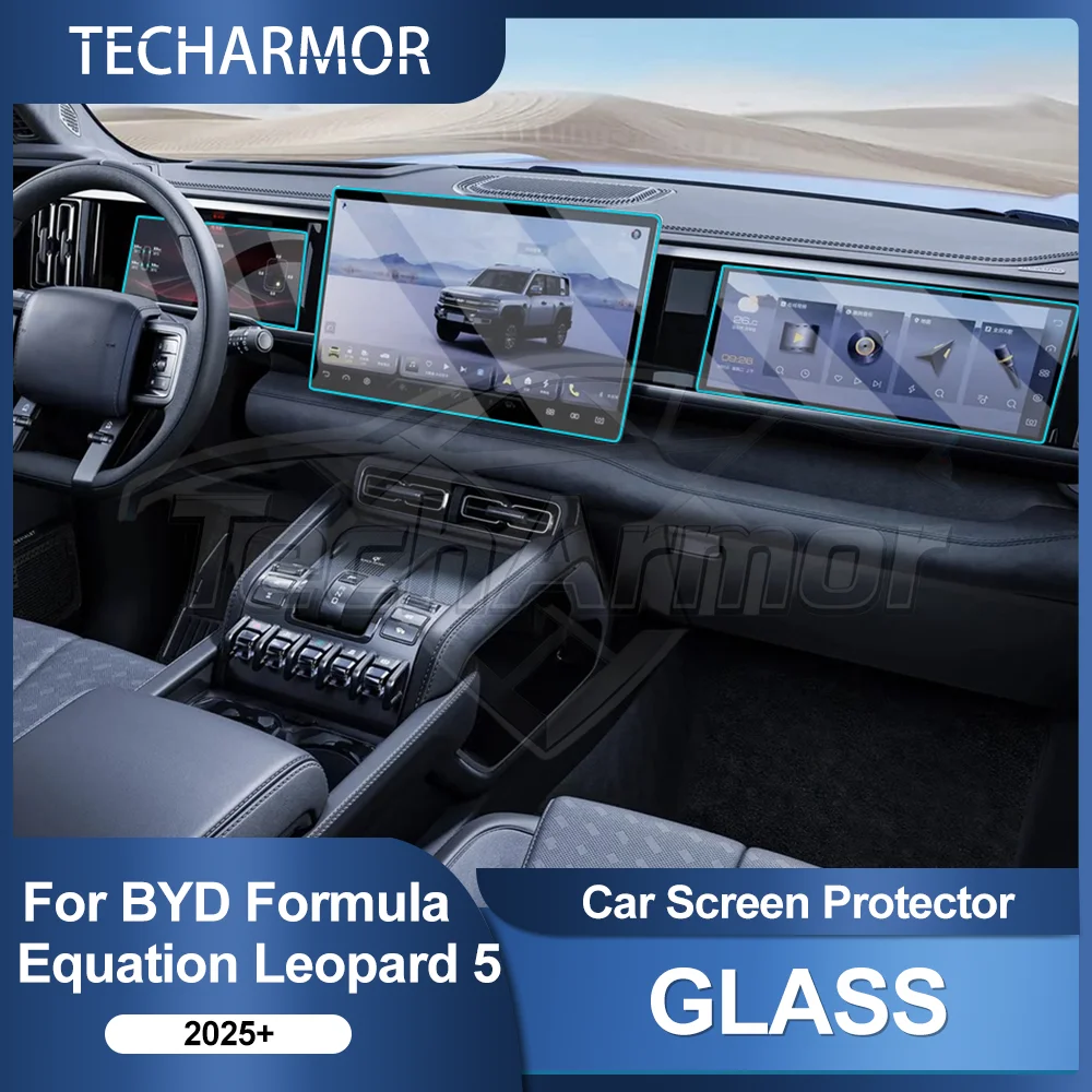 Car Tempered Glass Protective Film Set For BYD equation Leopard 5 2025+ Auto GPS Navigation Dashboard Display Screen Protector