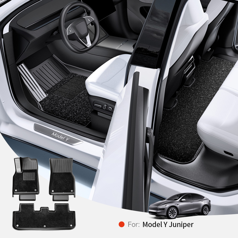 YZ For Tesla Model Y Juniper 2025-2026 TPE Car Floor Mats With metal pedals Luggage Trunk Mat Set Four Seasons Waterproof Anti-s