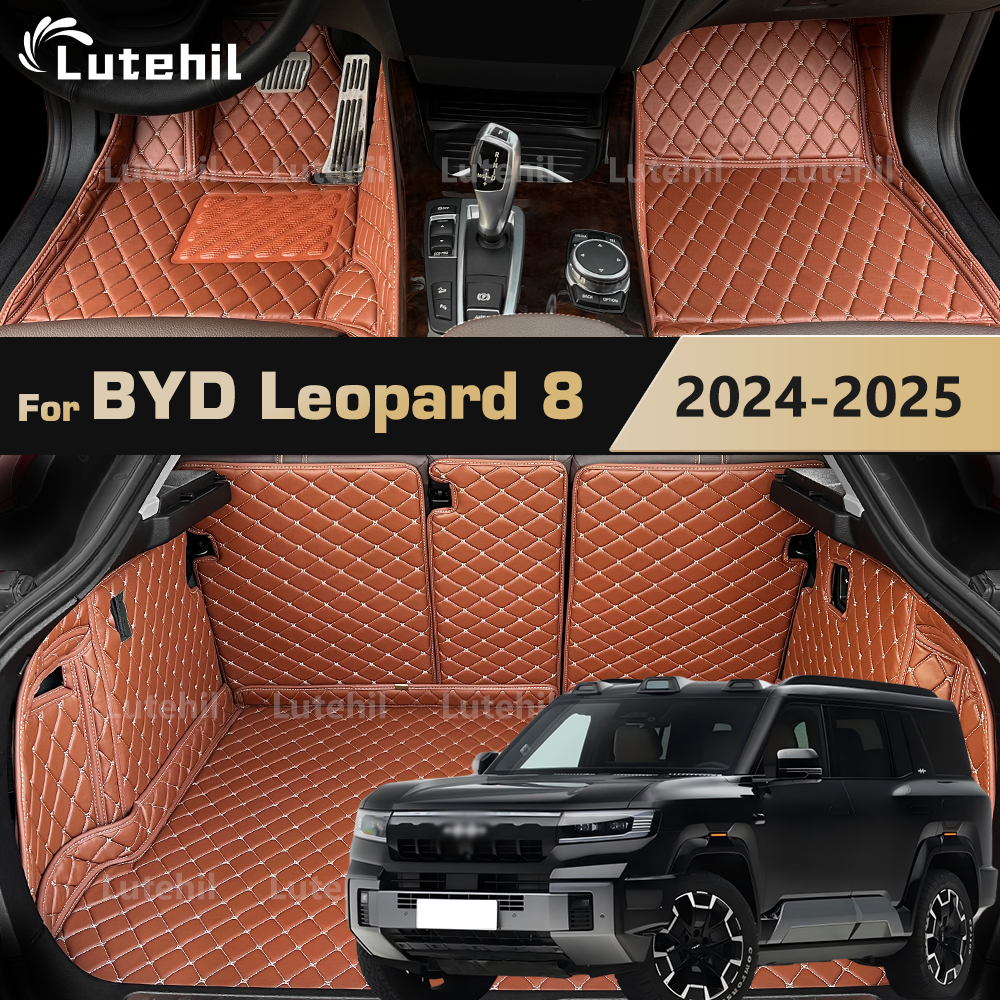 For BYD Leopard 8 Denza B8 6/7 Seats 2025 2024 Car Floor Mat Full Coverage All Weather Trunk Mat Cargo Liner with Backrest