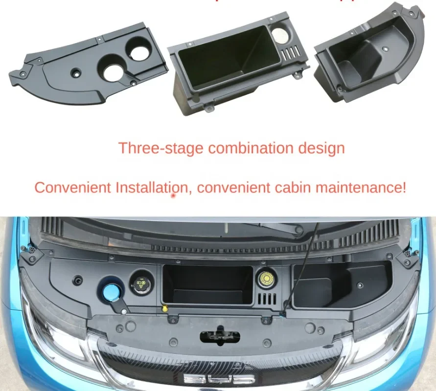 For BYD Dolphin EA1 Car Front Trunk Organizer Box Left Rudder Engine Room Storage Box Storage Large Capacity Atto 1 Accessory