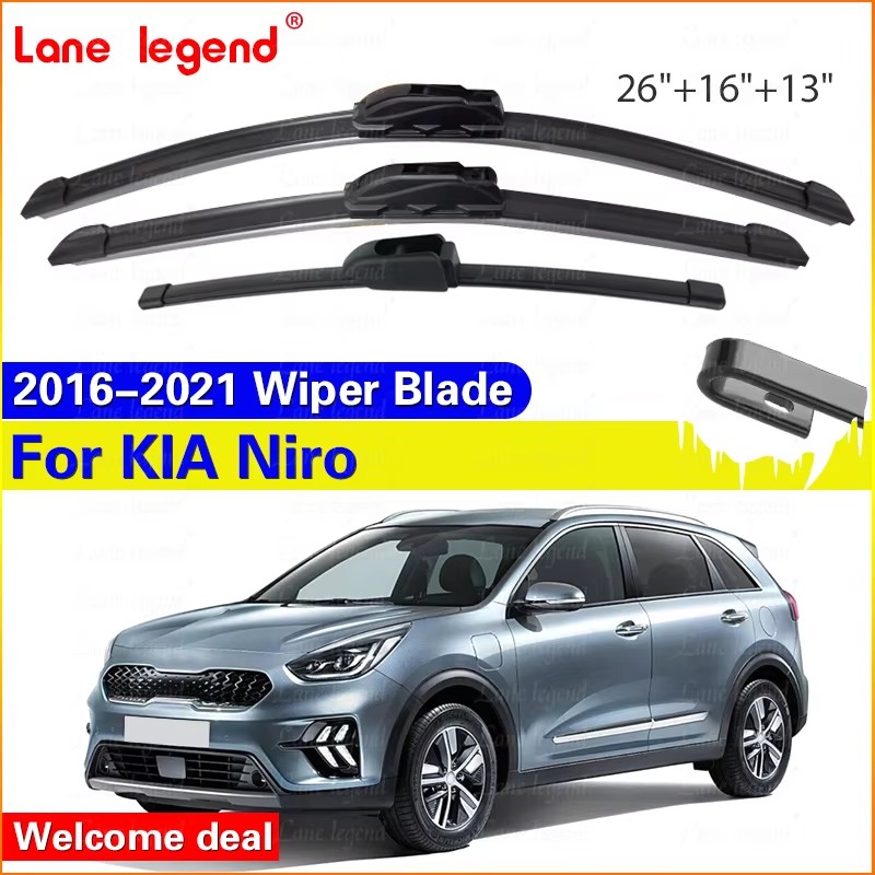 Wiper Front Rear Wiper Blades Set For KIA Niro 2016 2017 2018 2019 2020 2021 Windshield Windscreen Window 26"+16"+13"