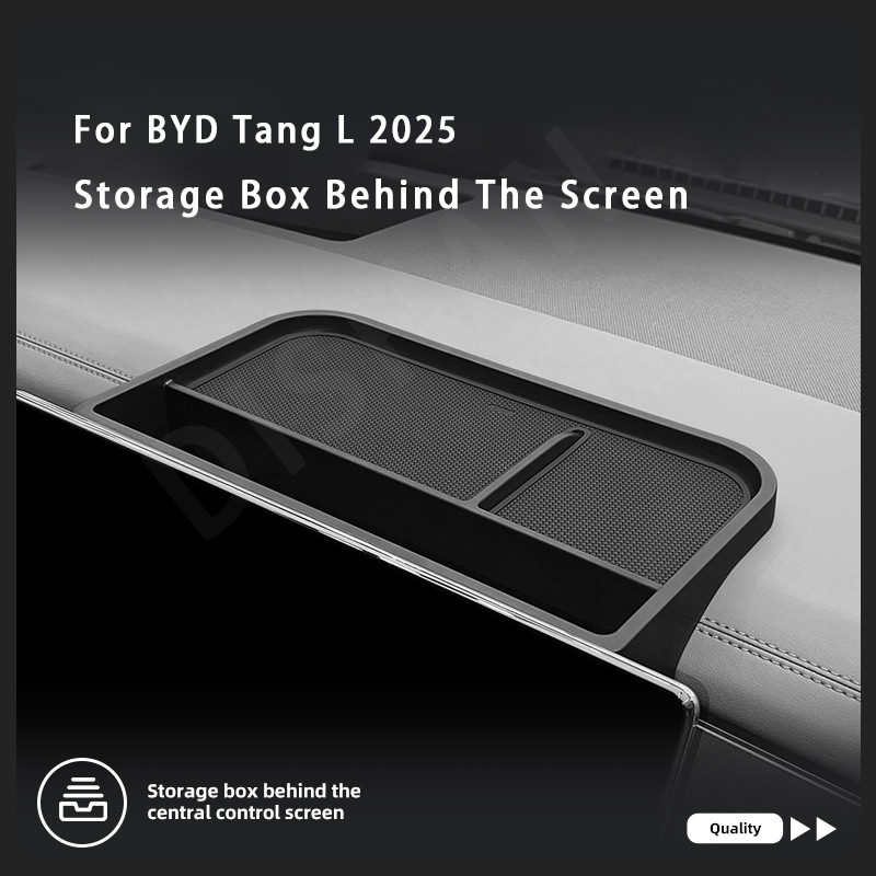 For BYD Tang L 2025 Central Control Navigation Behind Screen Storage Box Dashboard Organizer Non-slip Tray Interior Accessories