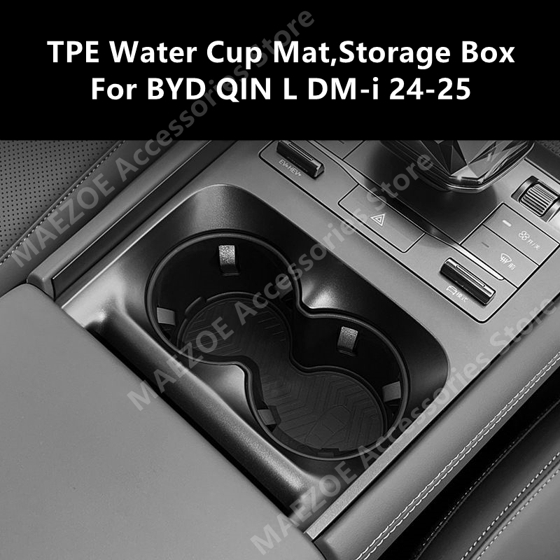 For BYD QIN L DM-i 24-25 TPE Water Cup Mat,Storage Box,Car Interior Decoration Protection Modification Accessories Refit
