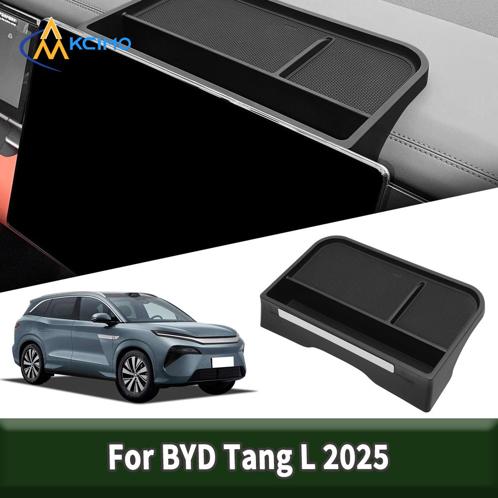 Display Screen Rear Storage Box Tray Organizer for BYD Tang L 2025 ABS Black Dashboard Stowing Tidying Car Accessories