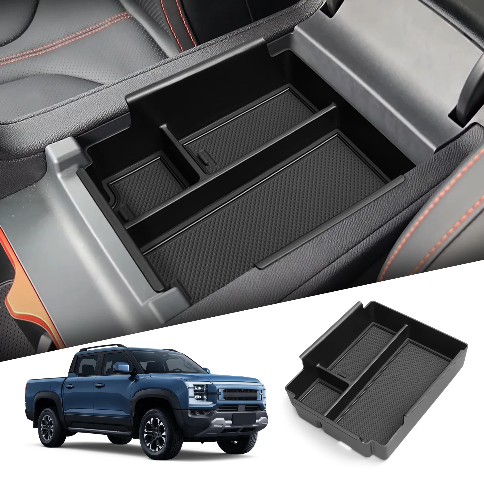 Car Armrest Storage Box Organizer Case Center Console Insert Storage Tray Car Accessories For BYD SHARK 2024 2025