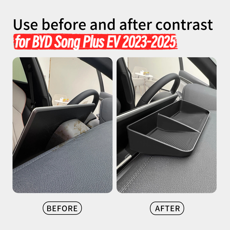 for BYD Song Plus EV 2023-2025 Dashboard Tray Center Console Hidden Storage Box Behind Screen Organizer Car Interior Accessory