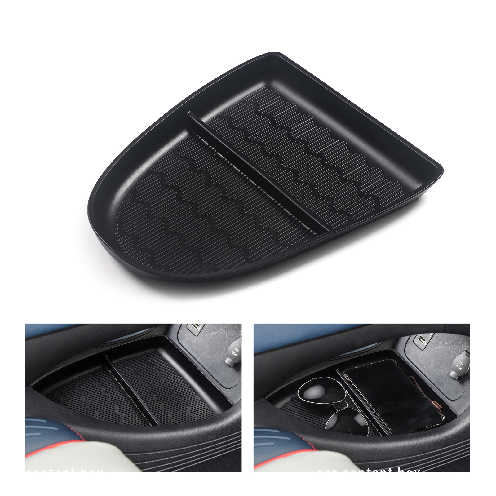 for BYD Atto 3 2022-2026 Center Console Lower Layer Storage Box Car Central Tray TPE Organizer Accessories Tidying