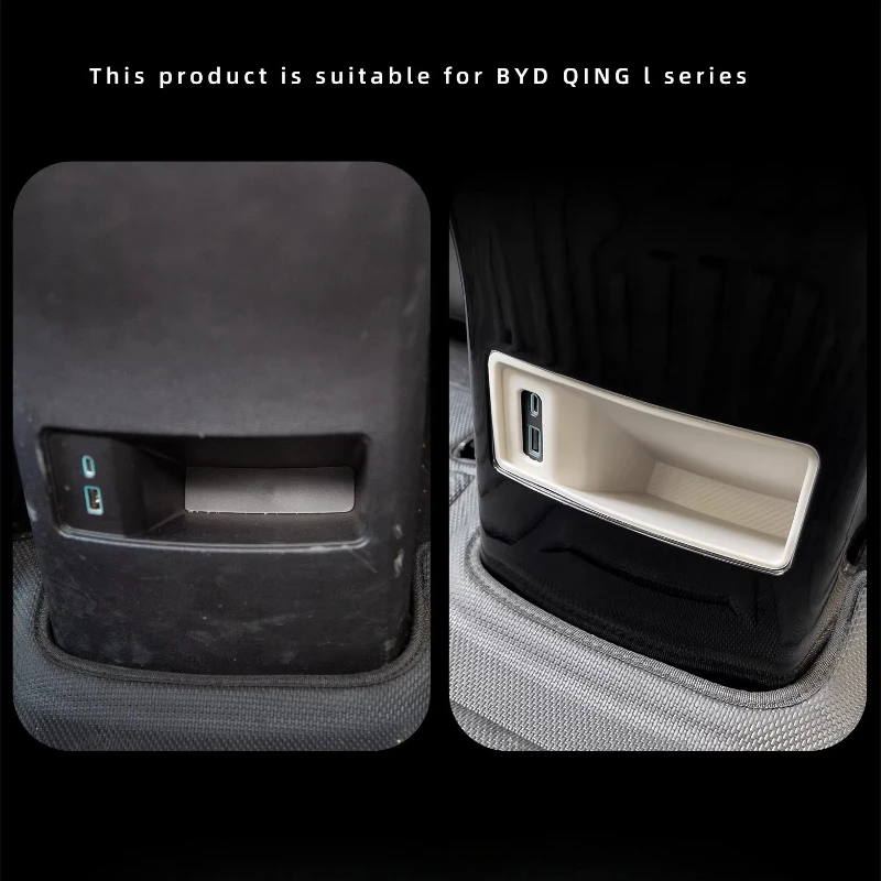 For 2024-2025 BYD Qin L DM-i Rear Seat Anti-Kick Storage Box - Multifunctional Car Organizer Accessories