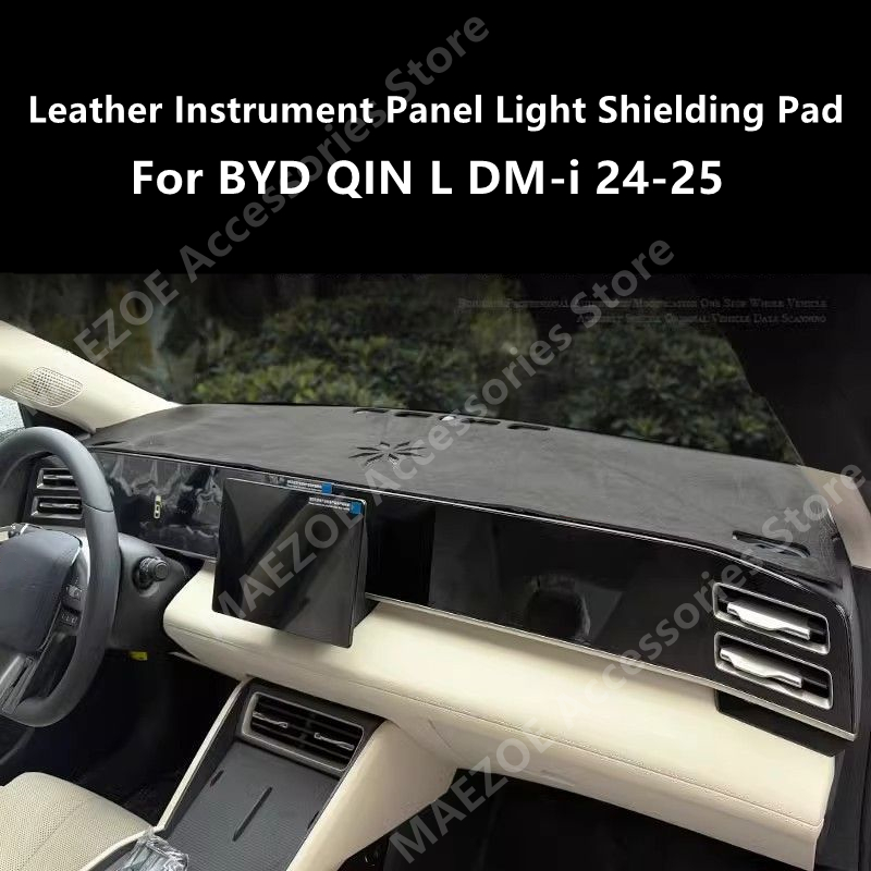 For BYD QIN L DM-i 24-25 Leather Instrument Panel Light Shielding Pad,Car Interior Decoration Modification Accessories Refit