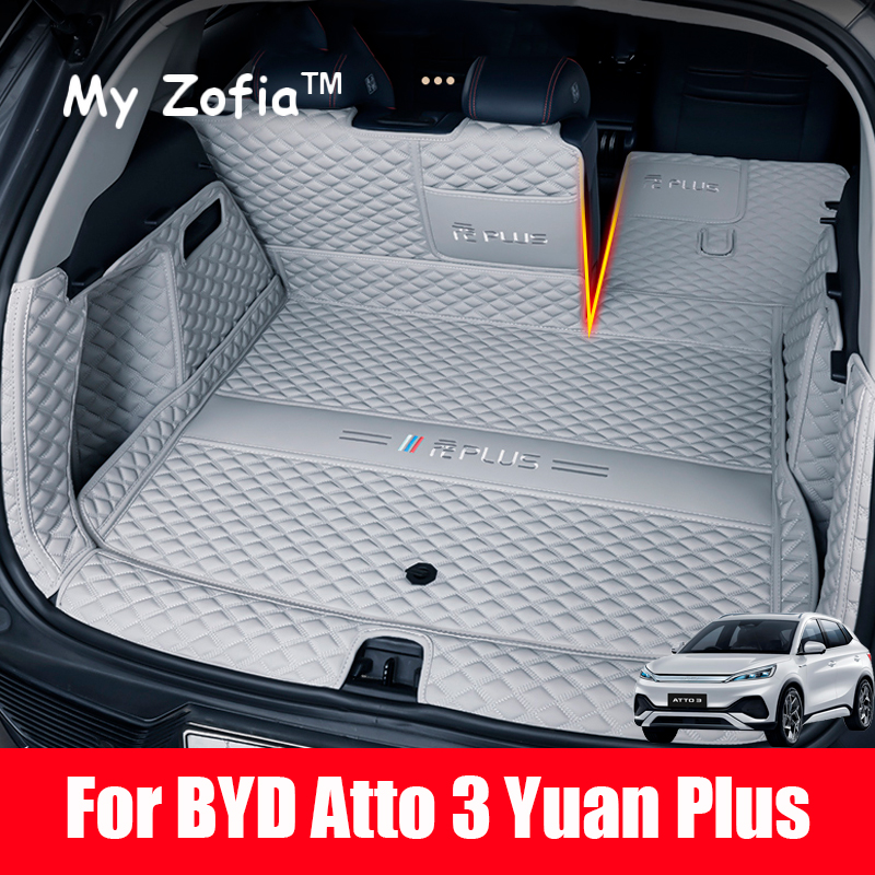 For BYD Atto 3 Yuan Plus 2023 2024 2025 Car Rear Trunk Mat Cargo Boot Liner Tray Rear Boot Luggage Floor Carpet Tray Accessories