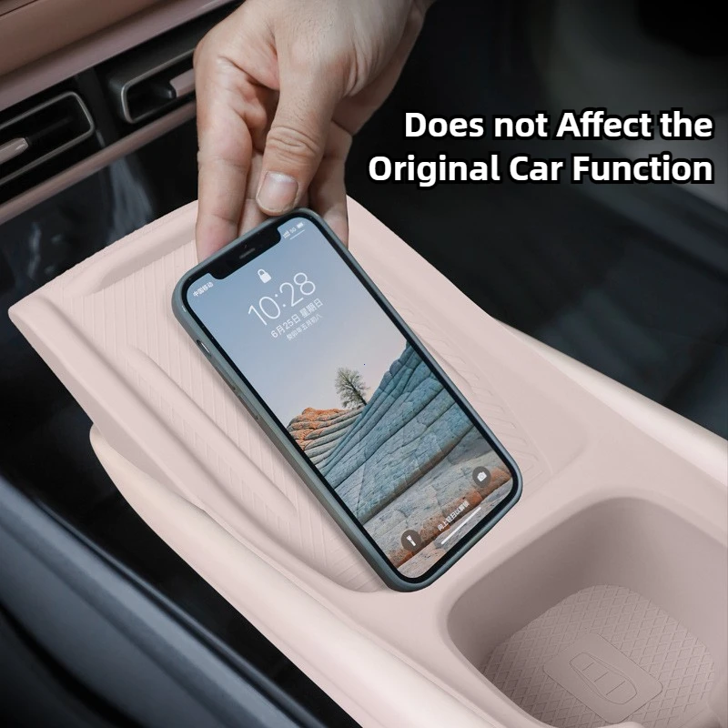 Silicone Wireless Charger Pad Central Console Interior Modification Accessories For BYD SEAGULL Dolphin MINI 2023 2024