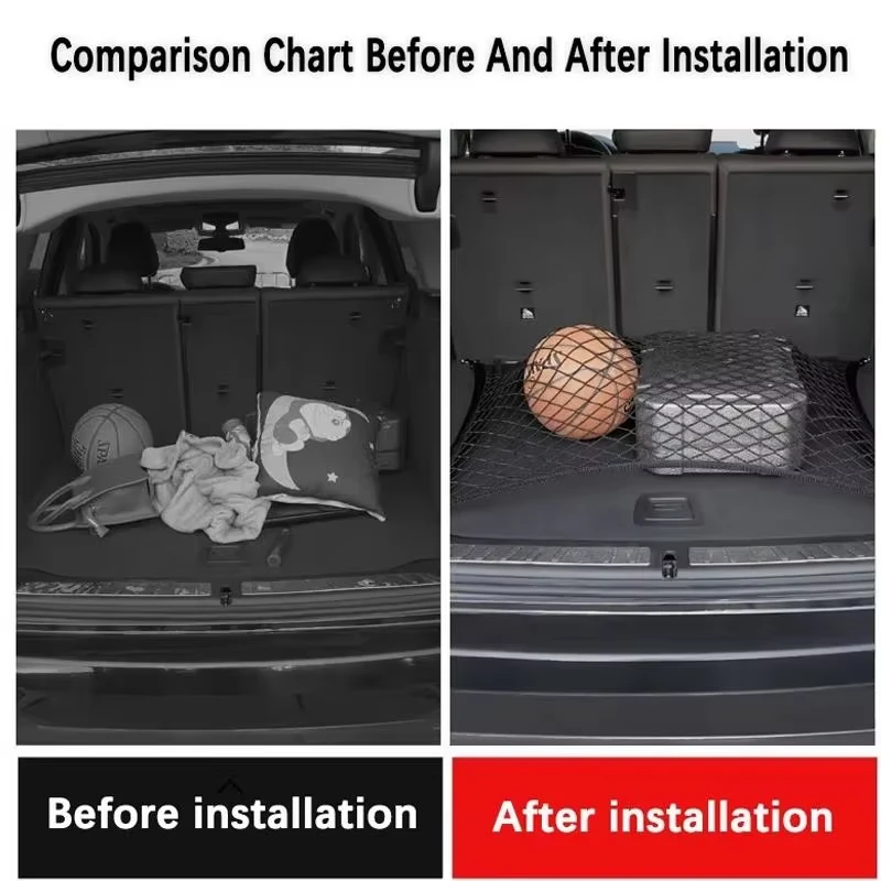 For Byd Shark 2025 Car Trunk Storage Net Accesorios Trunk Organizer Nets Mesh Auto Organizer Pocket Stowing Tidying