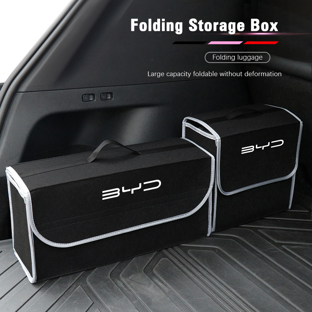 Car Trunk Organizer Box Large Capacity Folding Storage Bag For BYD Tang U8 F3 E6 Atto3 Yuan Plus Song Max F0 G3 I3 Ea1 Dmi 2din