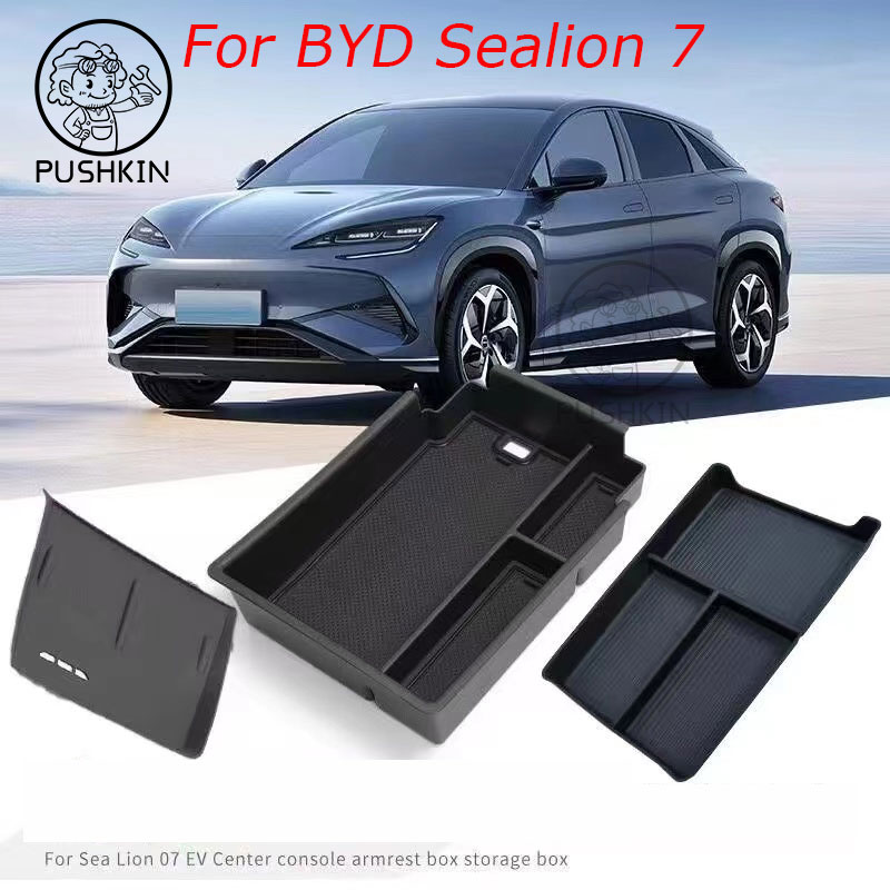 For BYD BYD Sealion 7 Sea lion 07 2024 2025 Central Control Storage Sundries Box Cup Holder Rear Screen Storage Box Accessories