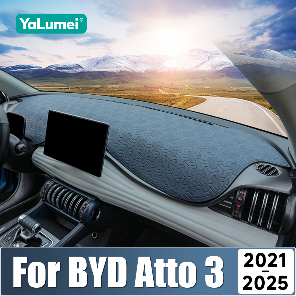 For BYD Atto 3 Yuan Plus 2021 2022 2023 2024 2025 EV Car Dashboard Sun Shade Leather Cover Non-Slip Mat Pad Accessories