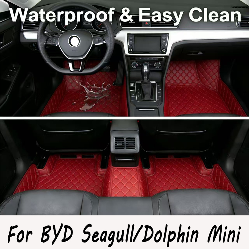 Car Floor Mats For BYD Seagull/Dolphin Mini 2023 2024 2025 Carpet Interior Accessories