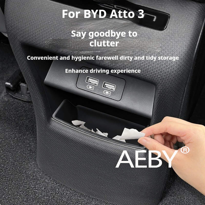 AEBY For BYD Atto 3 Smart Driving Edition 2022-2024 Car Organizer Leak Proof Dustbin,Collapsible Waterproof Container,Waterproof