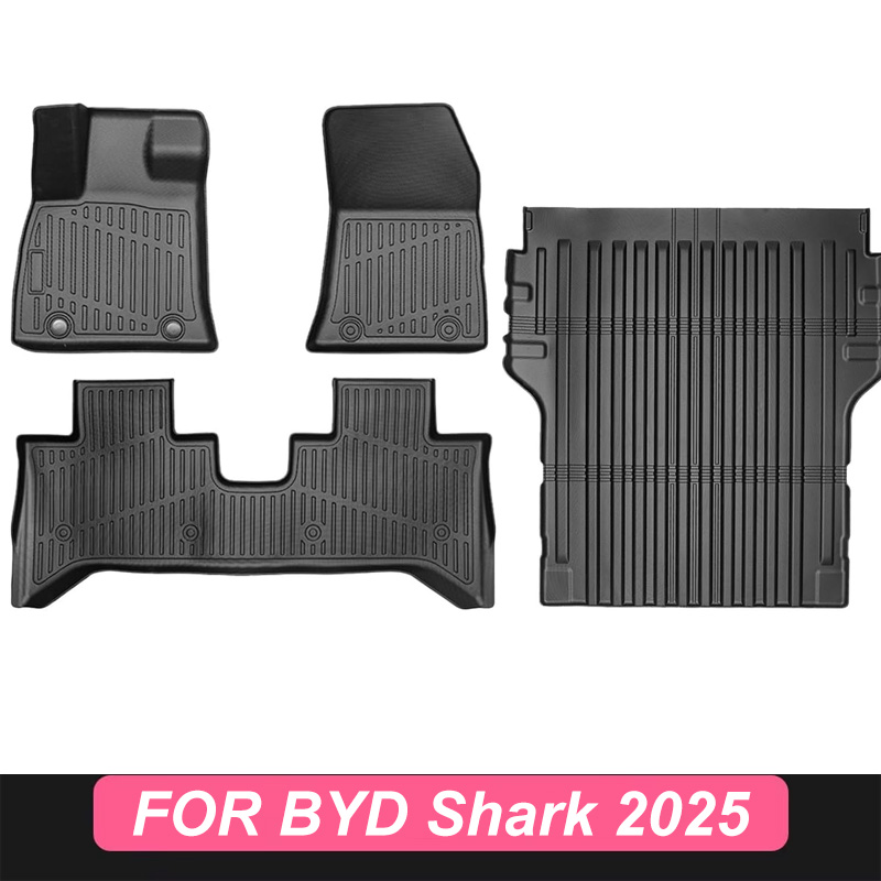 2024-2025 BYD Shark Pickup Floor Mats & Cargo Liner - TPE Material Waterproof Anti-Slip Foot Pads for BYD Shark 2025 Accessories