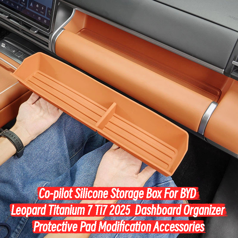 Co-pilot Silicone Storage Box For BYD Leopard Titanium 7 Ti7 2025  Dashboard Organizer Protective Pad Modification Accessories