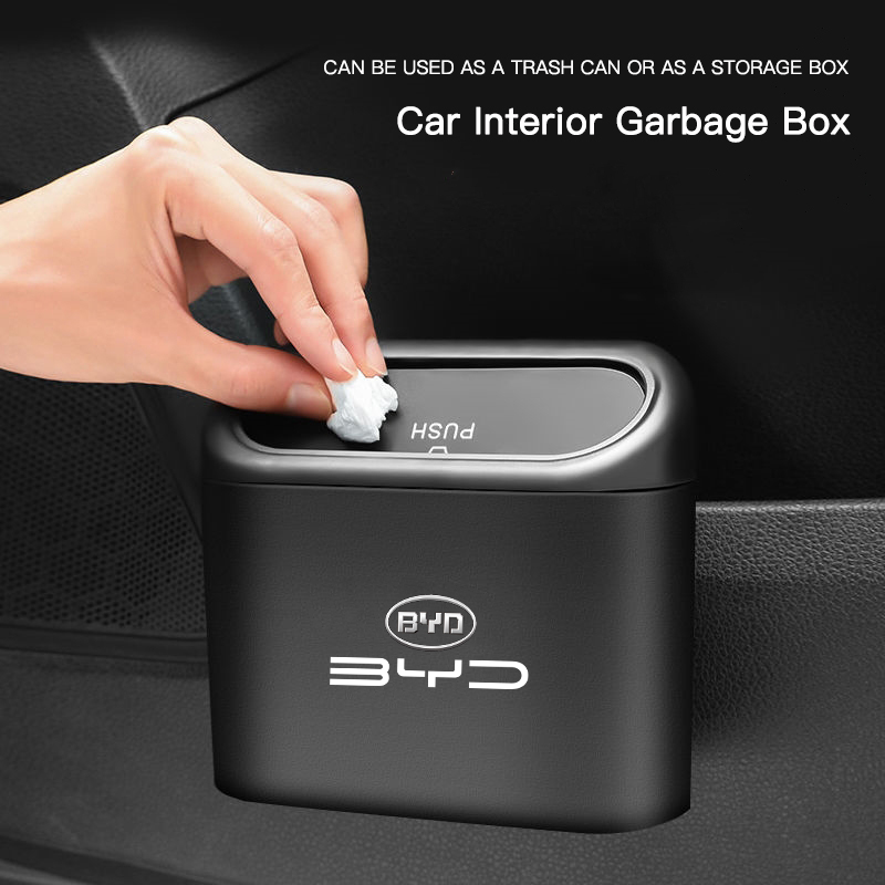 Hanging Car Trash Can Portable Storage Box Accessories For BYD Atto 3 Yuan Plus Han Tang EV F3 E6 Dmi Song F0 Qin Pro G3 I3 Ea1