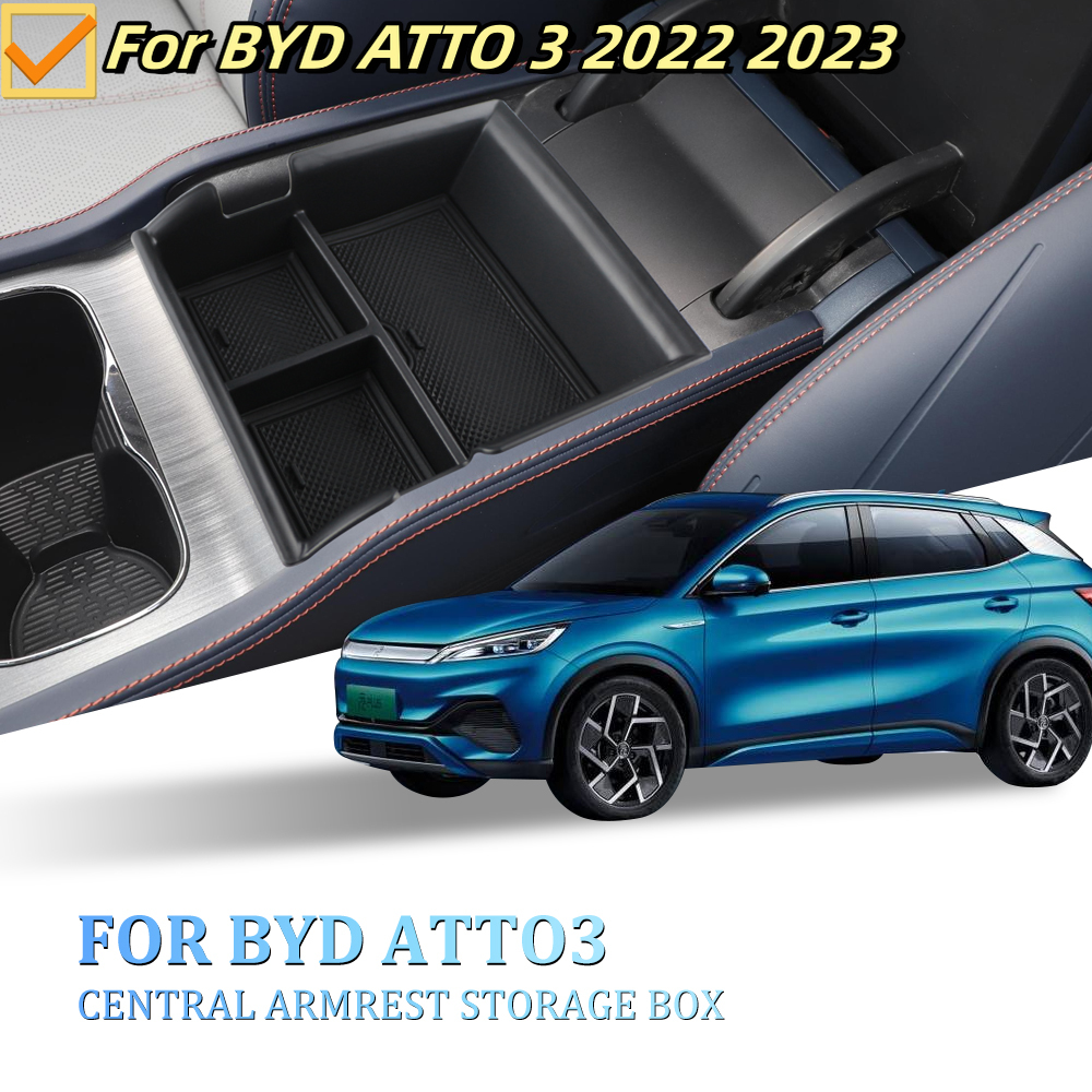 Car Center Console Organizer Armrest Storage Box Tray Container Pallet for BYD ATTO 3 ATTO3 2022 2023 2024 Accessories