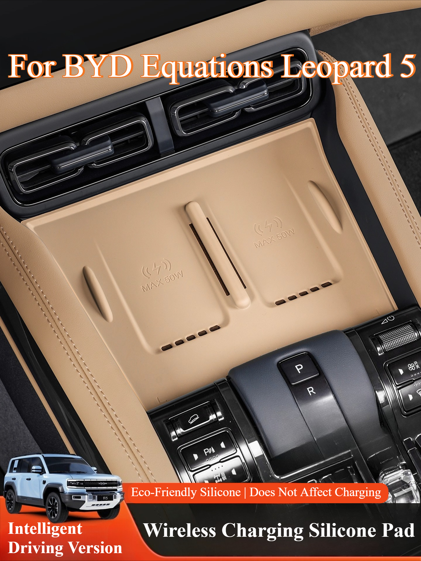 For BYD Formula Leopard 5 2025 Wireless Charging Silicone Pad Central Control Panel Anti Slip Mat
