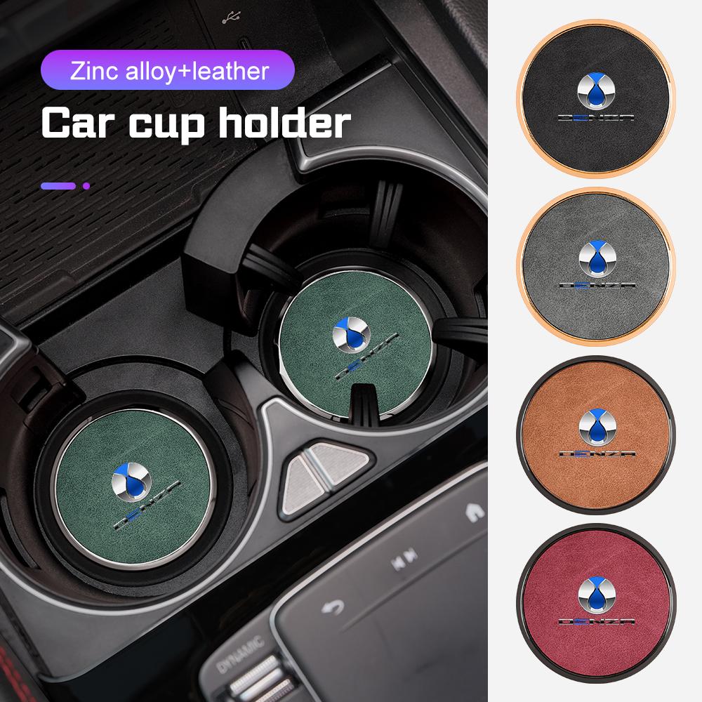 For BYD DENZA D9 N7 N8 B5 B8 Leopard 8 5 Leather Alloy Car Coaster Water Cup Holder Pads Anti Slip Mat Auto Interior Accessoies