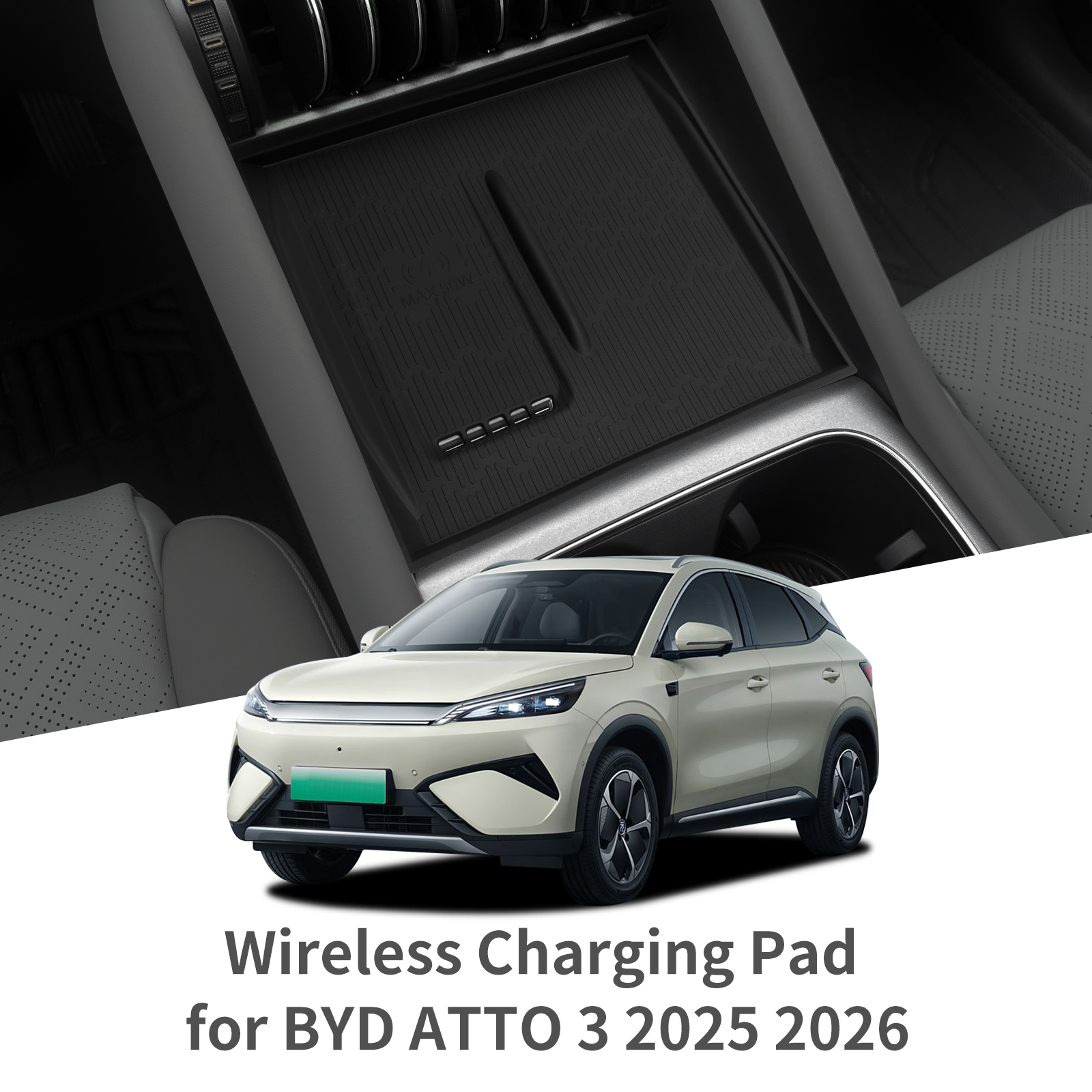 for BYD Atto 3 Evo 2025 2026 Car Anti Dirt Pad Mobile Wireless Charging Anti-Slip Mats Interior Accessiories