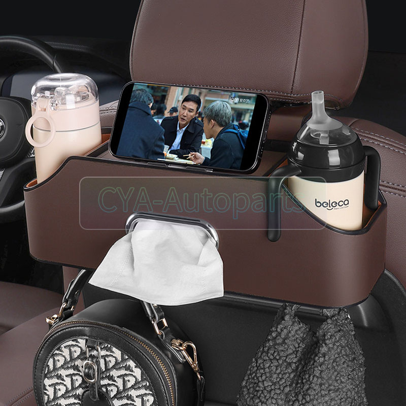 For BYD Leopard 8 5 Car Multi-Function Seat Back Storage Box Hook Organizer Rear Seat Tissue Box Cup Holder Storage Accessories
