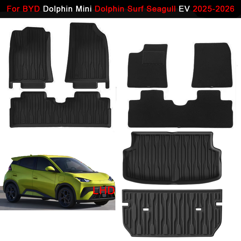 for BYD Dolphin Mini / Dolph Surf Seagull EV 2025 2026 Floor Mats Trunk Mats Cargo Liner, Non-slip Carpet Back Seat Protector