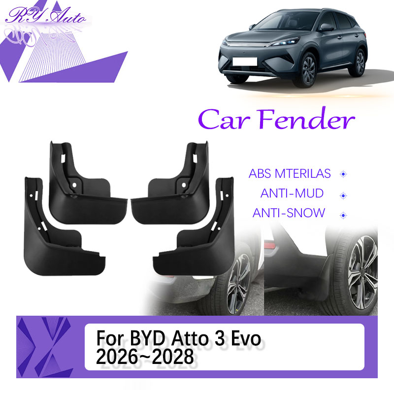 Car Mud Fenders For BYD Atto 3 Evo Yuan Plus SC2E 2026 2027 2028 Antifreeze Mudguards Door Guard Mudflaps Flare Auto Accessories