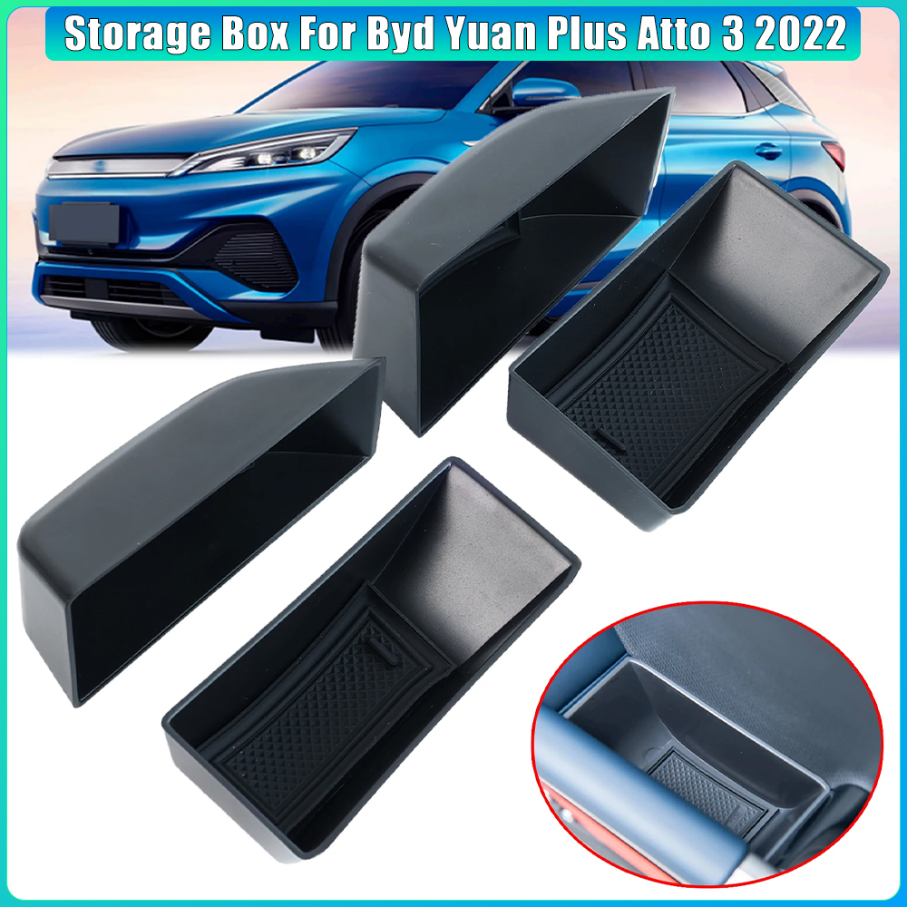Car Interior Front Rear Door Side Handle Catch Storage Box Cover for BYD Atto 3 Yuan Plus 2022 2023 2024 Replacement Accessories