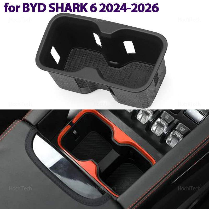 For BYD SHARK 6 2024 2025 2026 Anti-Slip New Car Water Cup Holder Drink Storage Box Center Console Car Interior Storage Tray