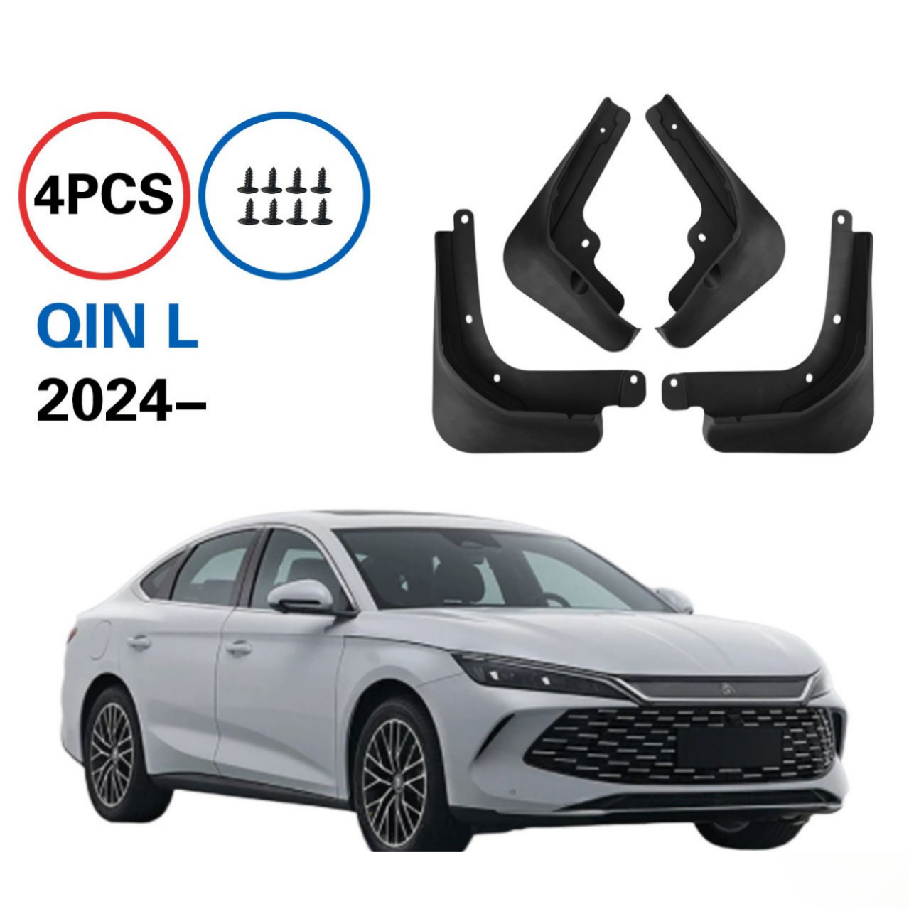 For BYD Qin L DM-i 2024-2025 Automotive Tire 4pcs Mudguard Waterproof Prevent Mud Splashing Car Mud Flap Fender Trim Accessories