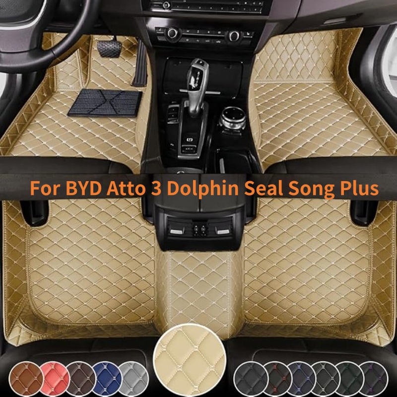 Custom Floor Mats For BYD Atto 3 2022 2023 Dolphin 2023 Seal 2023 Song Plus Full Coverage Floor Mats Luxury Floor Liners