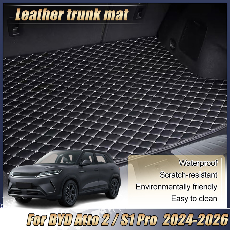 For BYD Atto 2 S1 Pro Yuan Up 2024~2026 Car Rear Trunk Mats Leather Anti-Slip Storage Pad Wear-resistant Liner Car Accessories