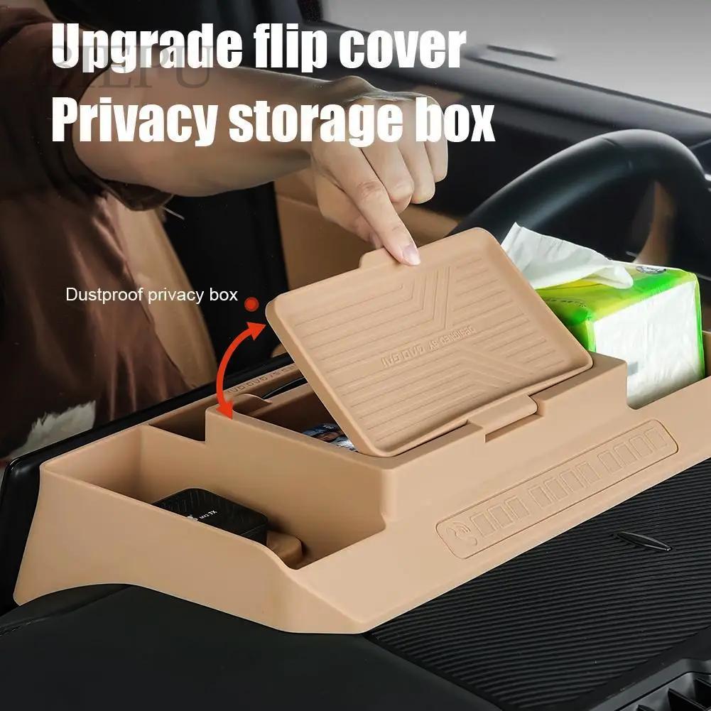 Car Central Control Screen Storage Box For BYD Leopard 8, Dashboard Organizer Tissue Box Interior Modified Auto Accessories