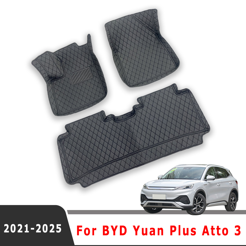 Car Floor Mats For BYD Yuan Plus Atto 3 2021 2022 2023 2024 2025 Auto Interior Carpets Covers Accessories Foot Pad Waterproof