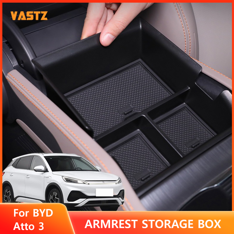For BYD ATTO 3 Central Control Storage Box Organizer Tray  Armrest Hidden Cubby Drawer Coin Storage Box Car Accessories