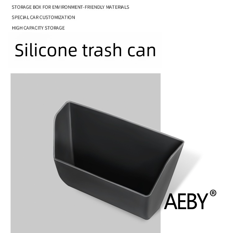 For BYD ATTO 3 2022-2024 Rear Seat Silicone Storage Box & Trash Bin,Multi-Compartment Organizer with Lid,Silicone trash can