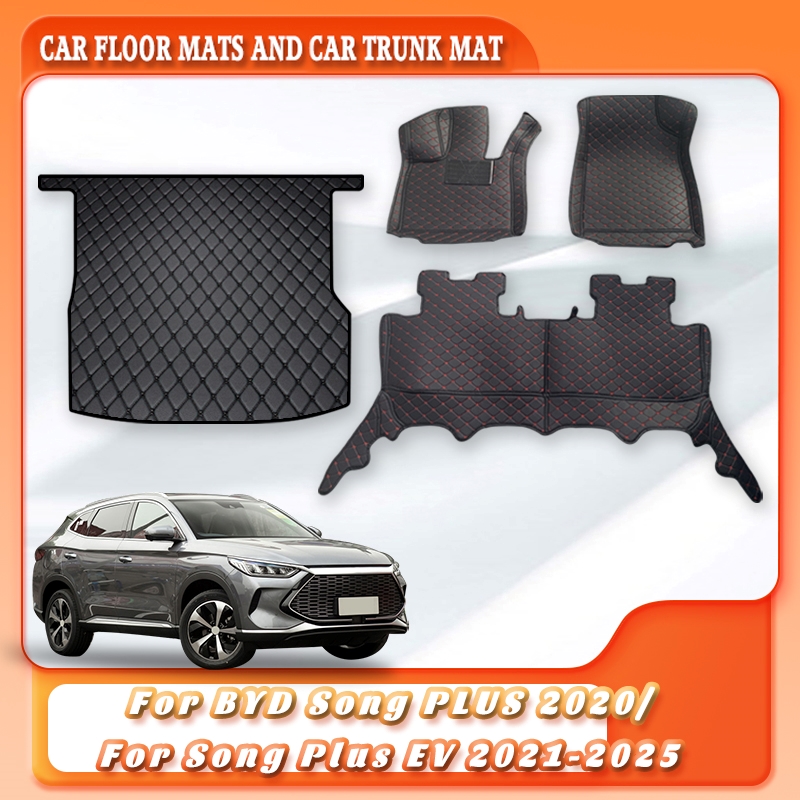 For BYD Song PLUS 2020 Song Plus EV 2021-2025 SUV Car Floor Mats Cargo Tray Anti-Skid Trunk Carpet Vehicle Interior Accessories