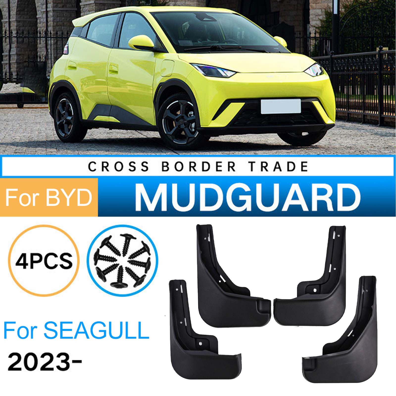 1 Set Car Mud Flaps For BYD Seagull 2023 Anti-Snow Anti-Sand Splash Guard Protector Front Rear Wheel Mudguards Auto Accessories