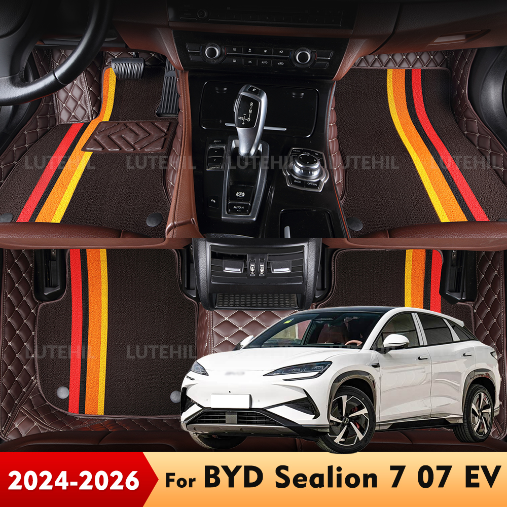 For BYD Sealion 7 07 EV 2026 2025 2024 Double Layer Car Floor Mats Custom Auto Foot Pads Carpet Cover Interior Accessories