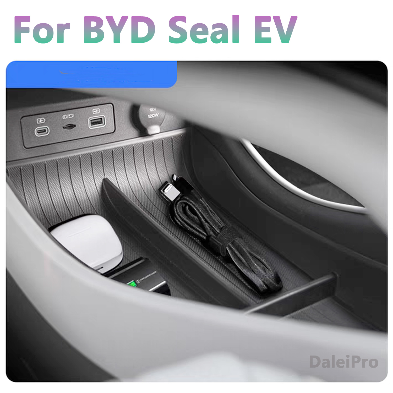 For BYD Seal EV 2022 2023 2024 Car Center Console Organizer Tray Layered Storage Box Armrest Organizer Box TPE Car Accessories
