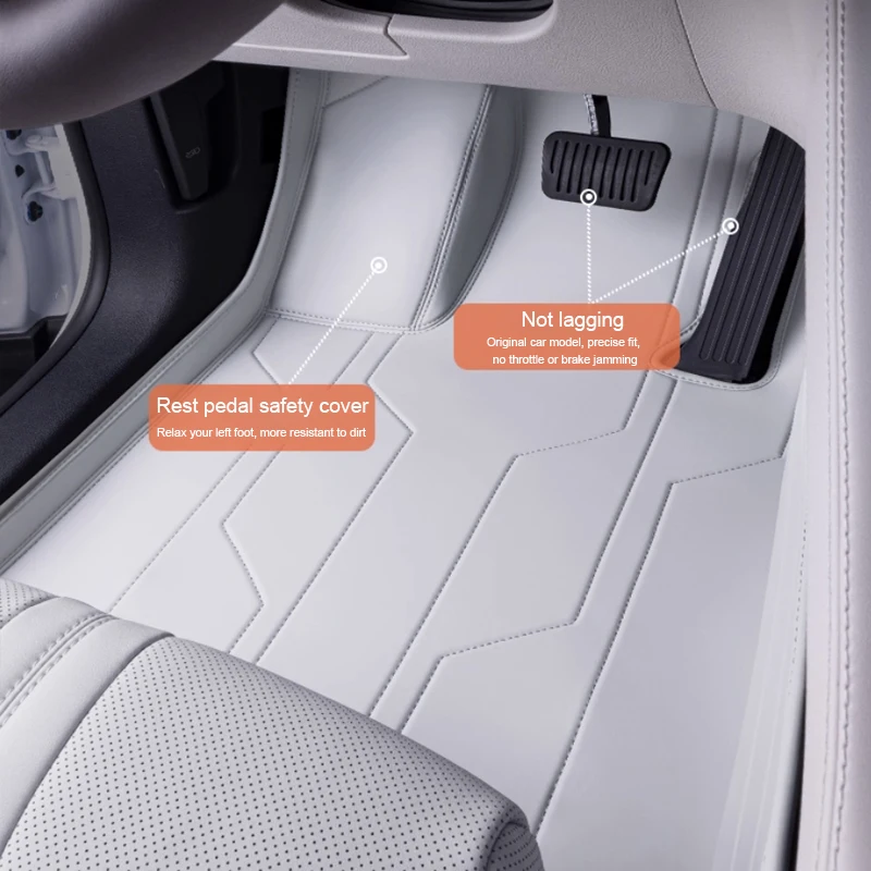 Custom Nappa Leather Car Foot Protect Mat Luxury Waterproof Floor Pad Accessory For BYD SONG PLUS SEALION 6 SEAL U 2023-Present