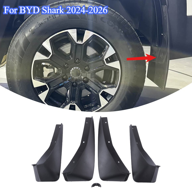 For BYD Shark 6 2024 2025 2026 Mudguard Fender Mud Flaps Guards Splash Mudflaps Car Protection Accessories Front Rear 4pcs