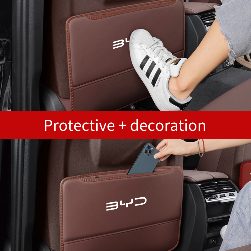 For BYD Atto 3 Tang F3 E6 Yuan Plus Song Max F0 Qin G3 I3 Han Car Seat Back Storage Rear Anti-Wear Backrest Anti-kick Pad