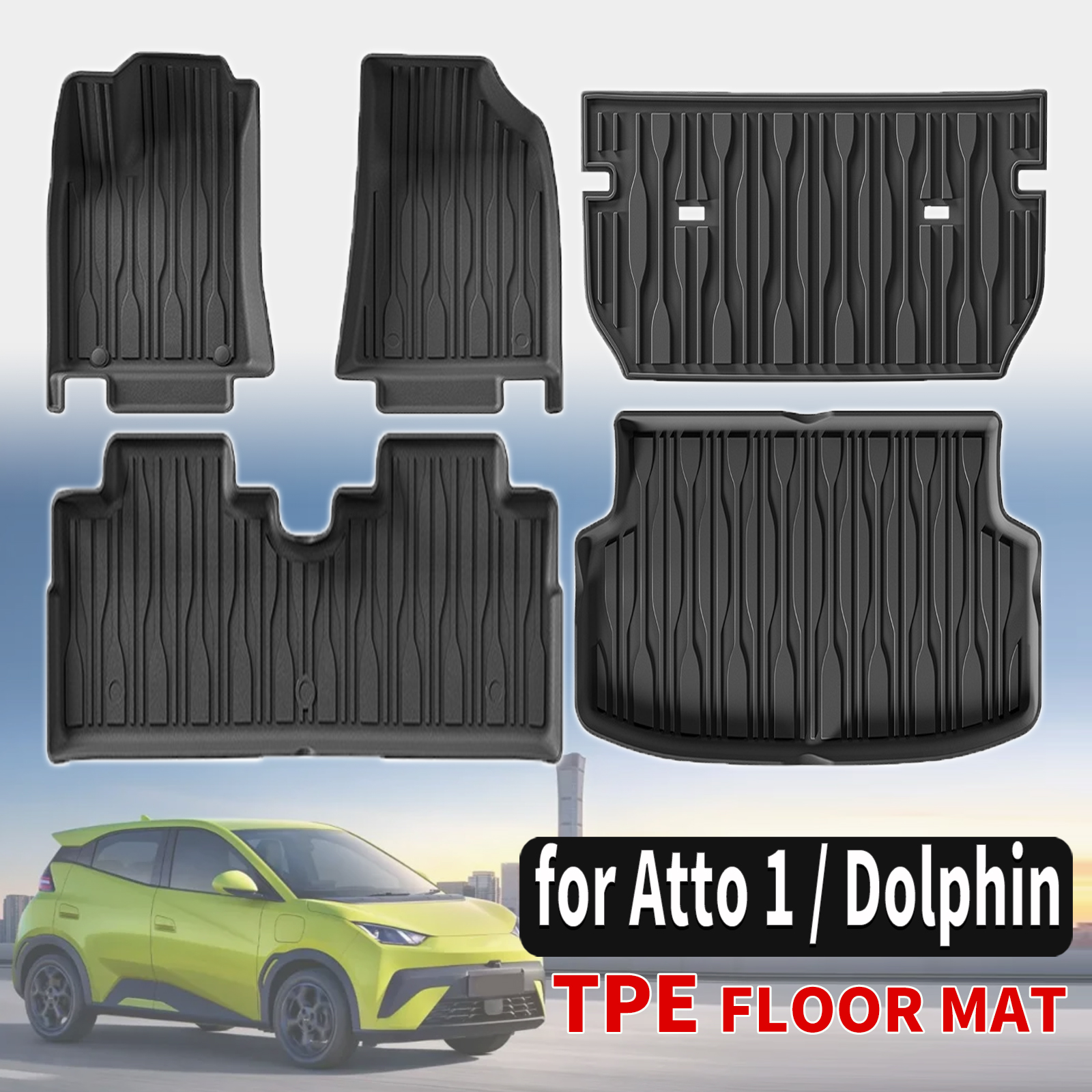 for BYD Dolphin Surf Dolphin Mini ATTO 1 Atto1 Seagull 2026 2027 Custom TPE All-Weather Floor Mats