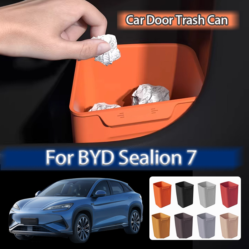 For BYD Sealion 7 Accessories Silicone Car Storage Box Door Trash Waterproof Can Umbrella Storage Organizer Auto Parts Interior
