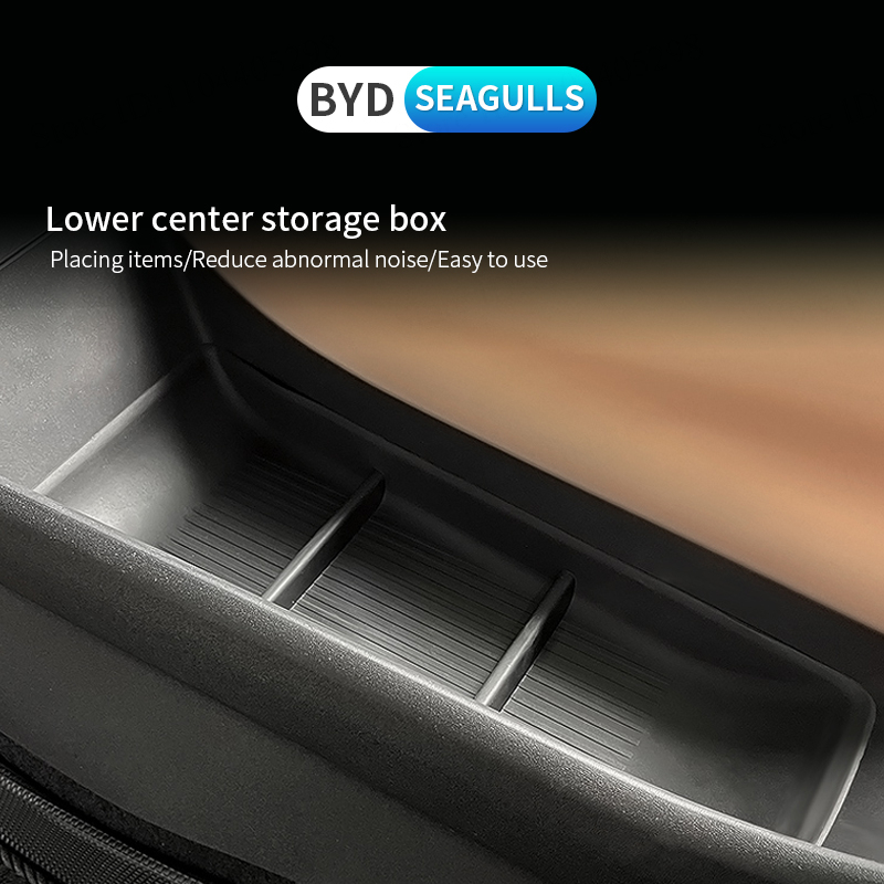 For Byd Dolphin Mini Seagull Car Center Console Tray Central Lower Layer Storage Box Organizer Accessories Tidying Car Interior
